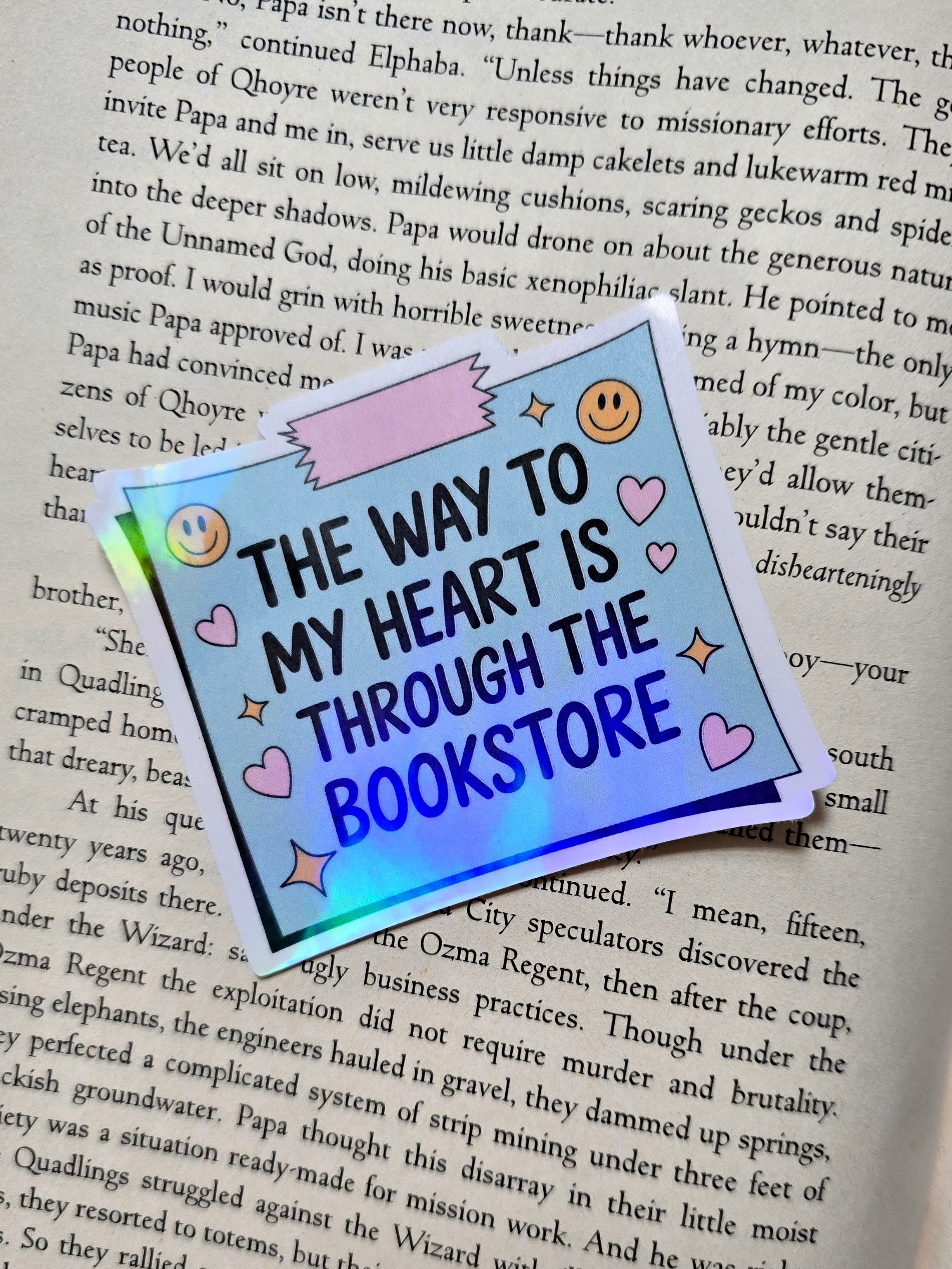 The Way to my Heart is Through the Bookstore Sticker