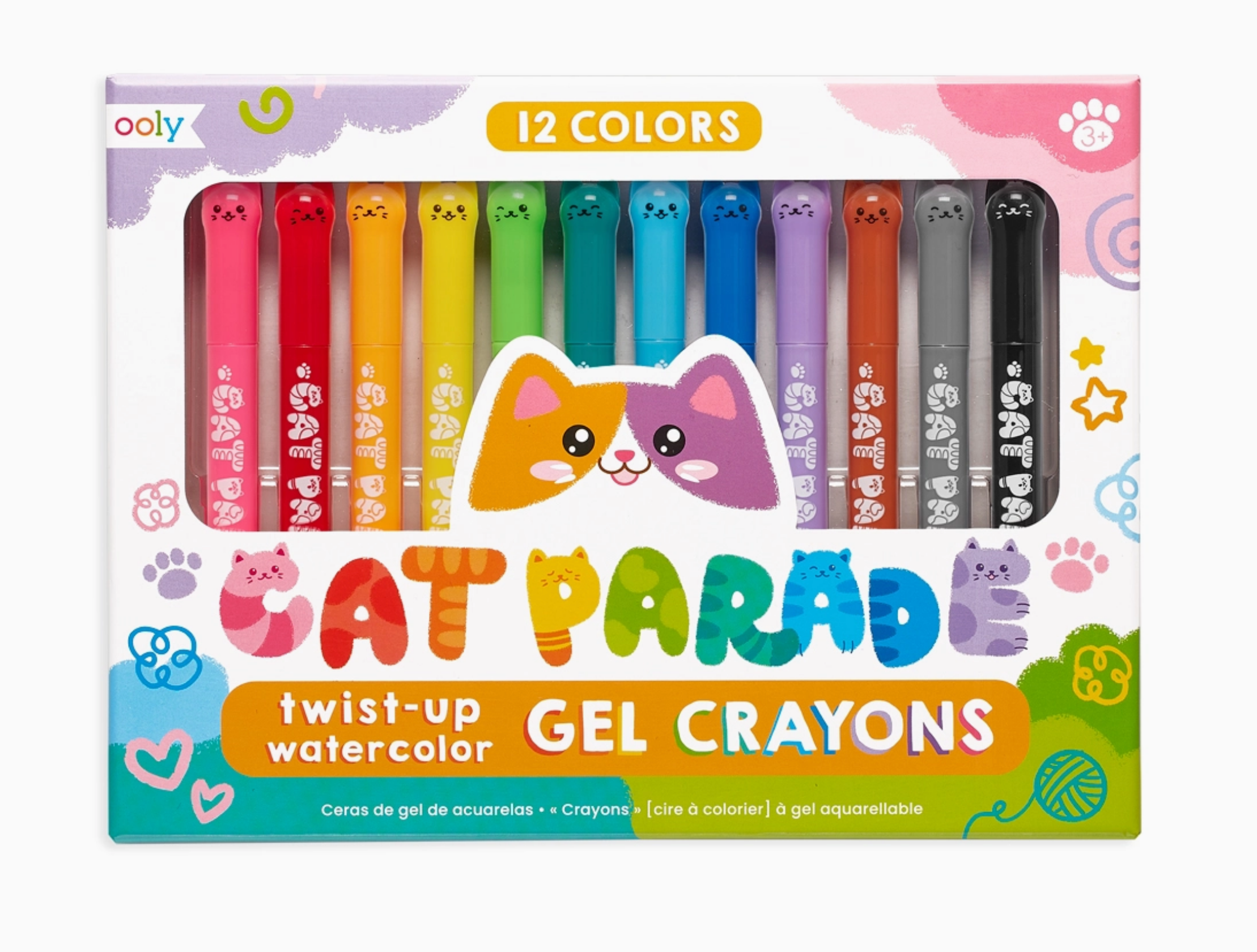 Cat Parade: Twist-Up Watercolor Gel Crayons | Set of 12