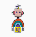 Rainbow Robot Vinyl Sticker