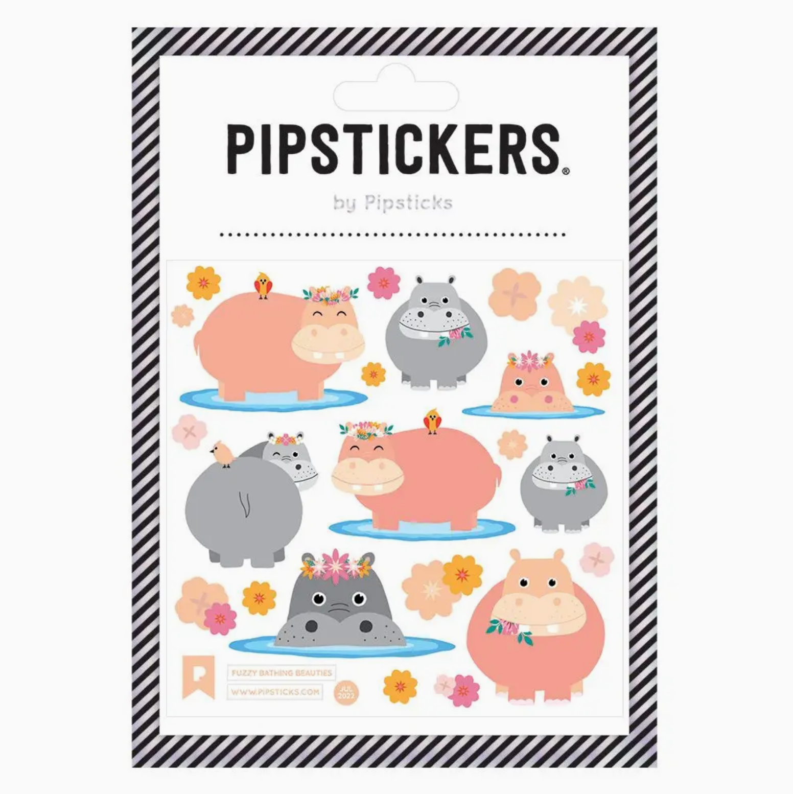 Fuzzy Hippo Stickers